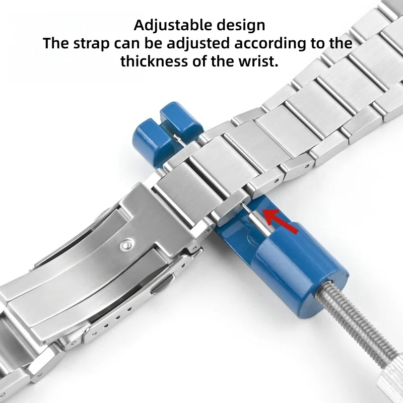 Men Watch Strap Solid Stainless Steel Folding Buckle Watchband For Casio G-Shock GST-B100 GST-S110 120 GST-W300 400 GST-W110 view 5