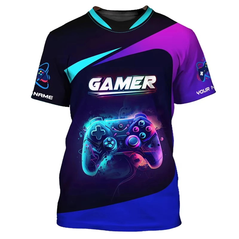 Child Game T Shirt Children Top Shirts Cool Controller Short Sleeve Korean Children's Clothes 2024 Kids Spring Clothes Tops Boys