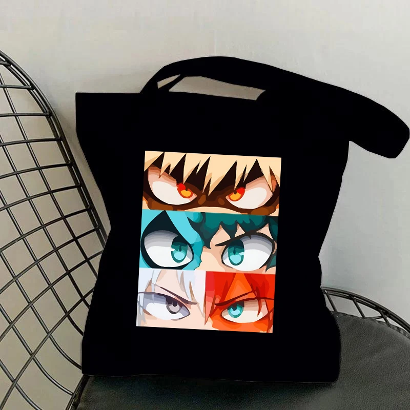 Anime Deku Bakugou Katsuki Todoroki Shoto Fashion Tote Bags Casual Handbags Women Girl Ladies Purses Canvas Shopping Bags