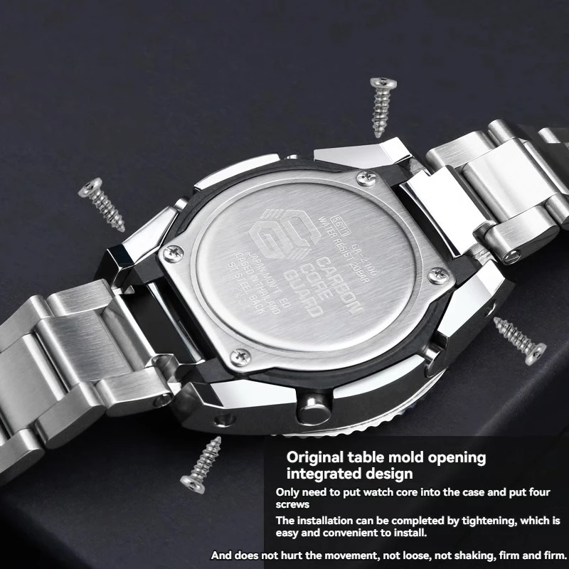 Modified GA-2100 Case Stainless Steel Case Strap Suitable for Casio G-SHOCK GA-B2100 GA-2100/2110 Replacement Parts Men's