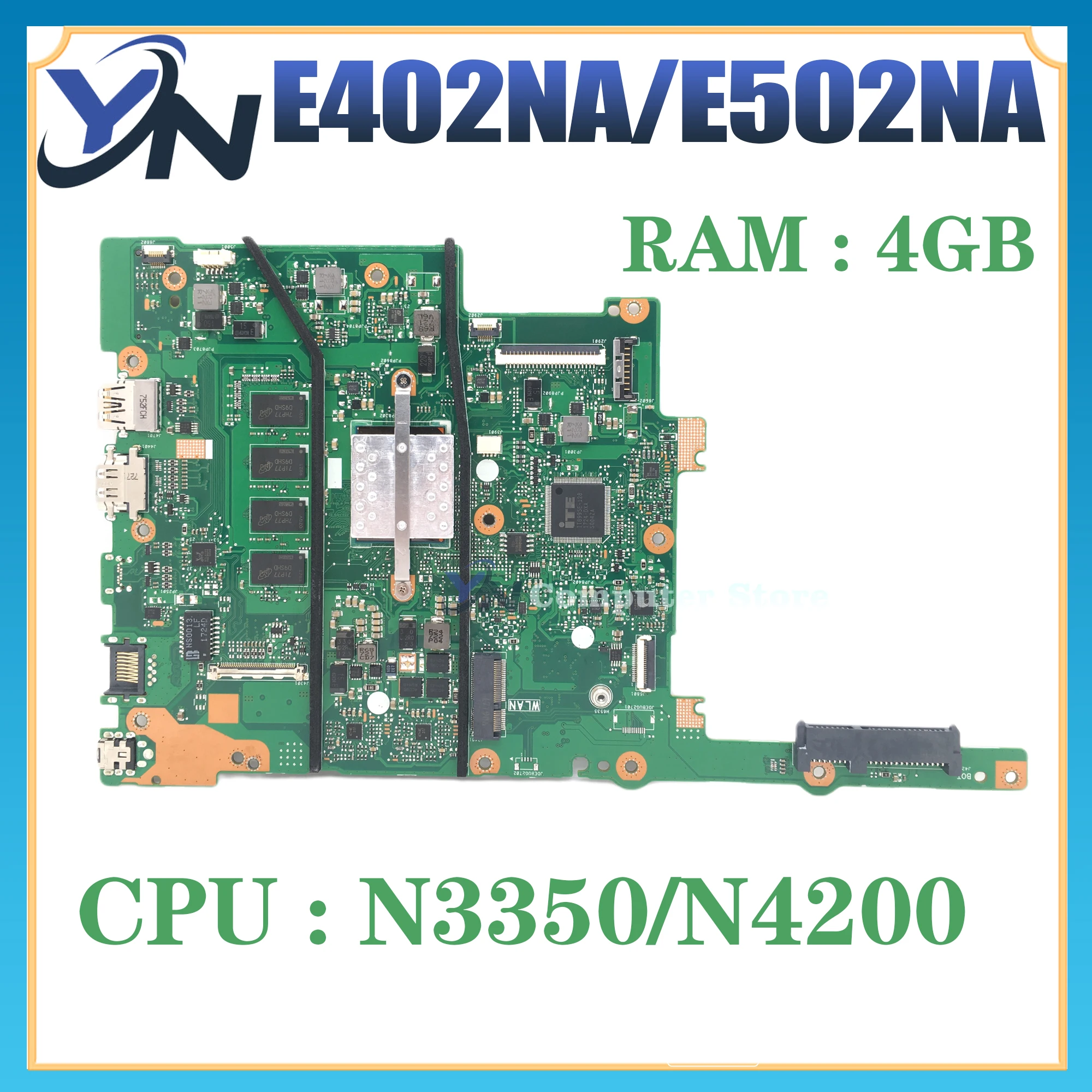 Placa-mãe do Portátil para Asus E402na E502na L402na X402na E402n E502n R417n R416n N3350 N4200 2gb 4gb de Ram
