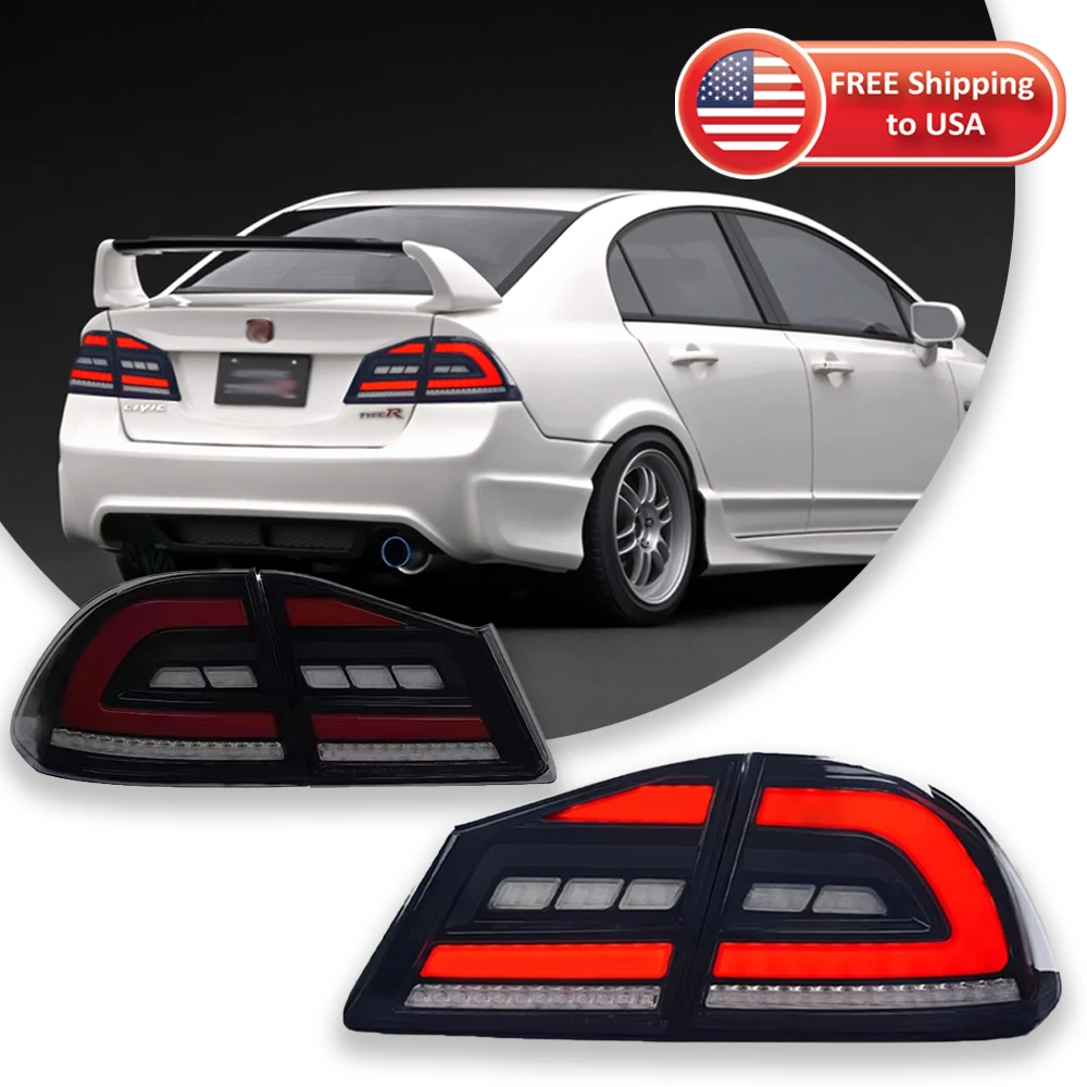 Car Lights For Honda Civic FD2 Taillight 2012-2015 LED Projetor Tail Lamp Daytime Running Light Automotive Accessories