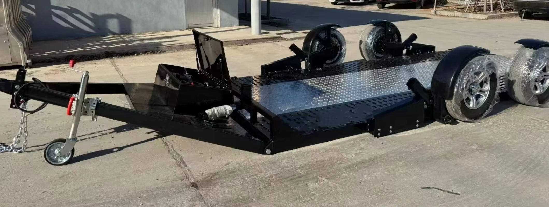 Hydraulic Lifting Car Trailers 2500KG Payload Car Hauler Trailers Electric Braked Car Transporter Trailers with Remote Control