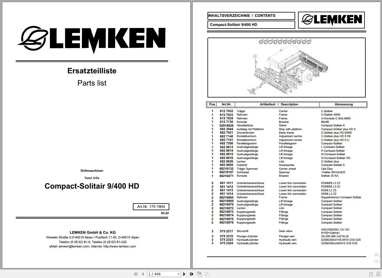 AutoEPC Lemken Agricultural 8.14 GB PDF Part List Update 2022