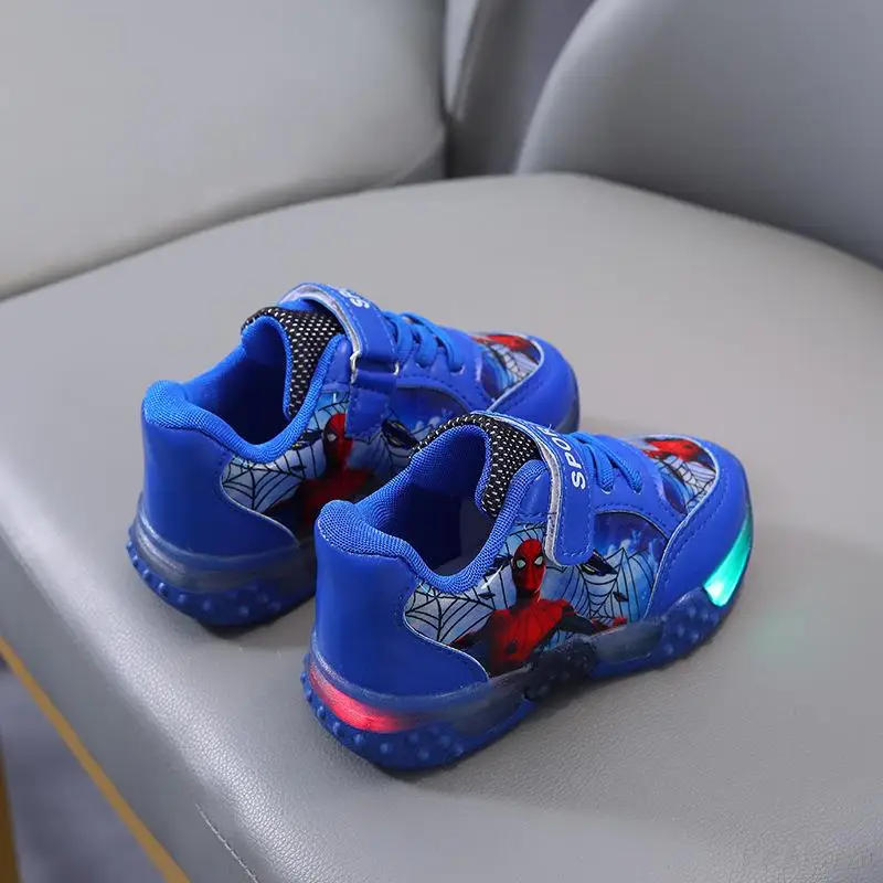 Spiderman Kids Baby Boys Sneakers Children Glowing Kids LED Light Shoes Chaussure Enfant Girl Running Sport Casual Shoes