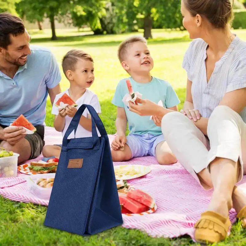 Lunch Box Insulated Lunch Bag Reusable Adults Tote Bag Lunch Box 2 In 1 Waterproof Lunch Tote Blanket Large Capacity Lunch Bag