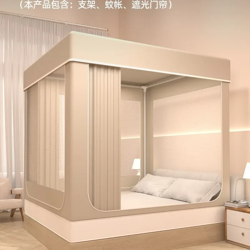 Luxury Full Blackout Ins Princess Style Mosquito Net Multi Door Bed Mounted Canopy Bedroom Mosquito Proof Light Shading Bed Tent