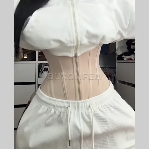 Imagen 2 del producto Faja moldeadora de cuerpo con Control de barriga, faja colombiana ajustada XXS con cremallera frontal, entrenador de cintura envolvente para dar forma al cuerpo