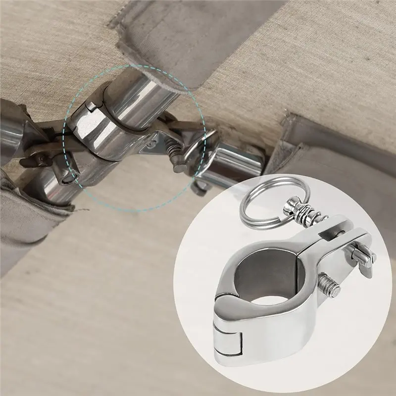 【Big Deal】Tube Holder For Outdoor Shade Structures-Awning Canopy Clamp In 1 Inch 316 Stainless Steel With Ring Pin-DIY Projects