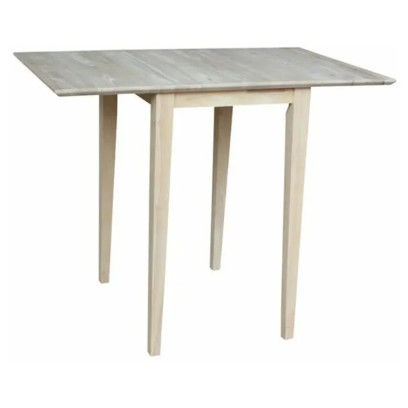 

International Concepts Unfinished Bardwell Small Drop Leaf Dining Table Wood Table Kitchen Table