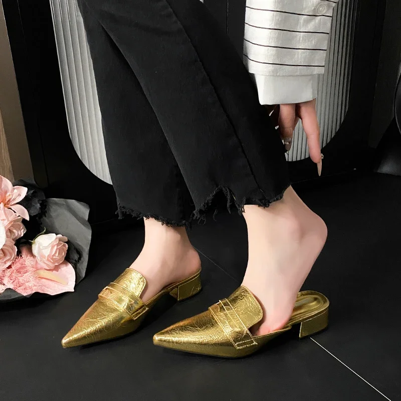 باوتو شبه سحب المرأة أشار تو الفم الضحلة براءات الاختراع والجلود الخلفية فارغة مزاجه جديد تنوعا كسول كول السحب #4