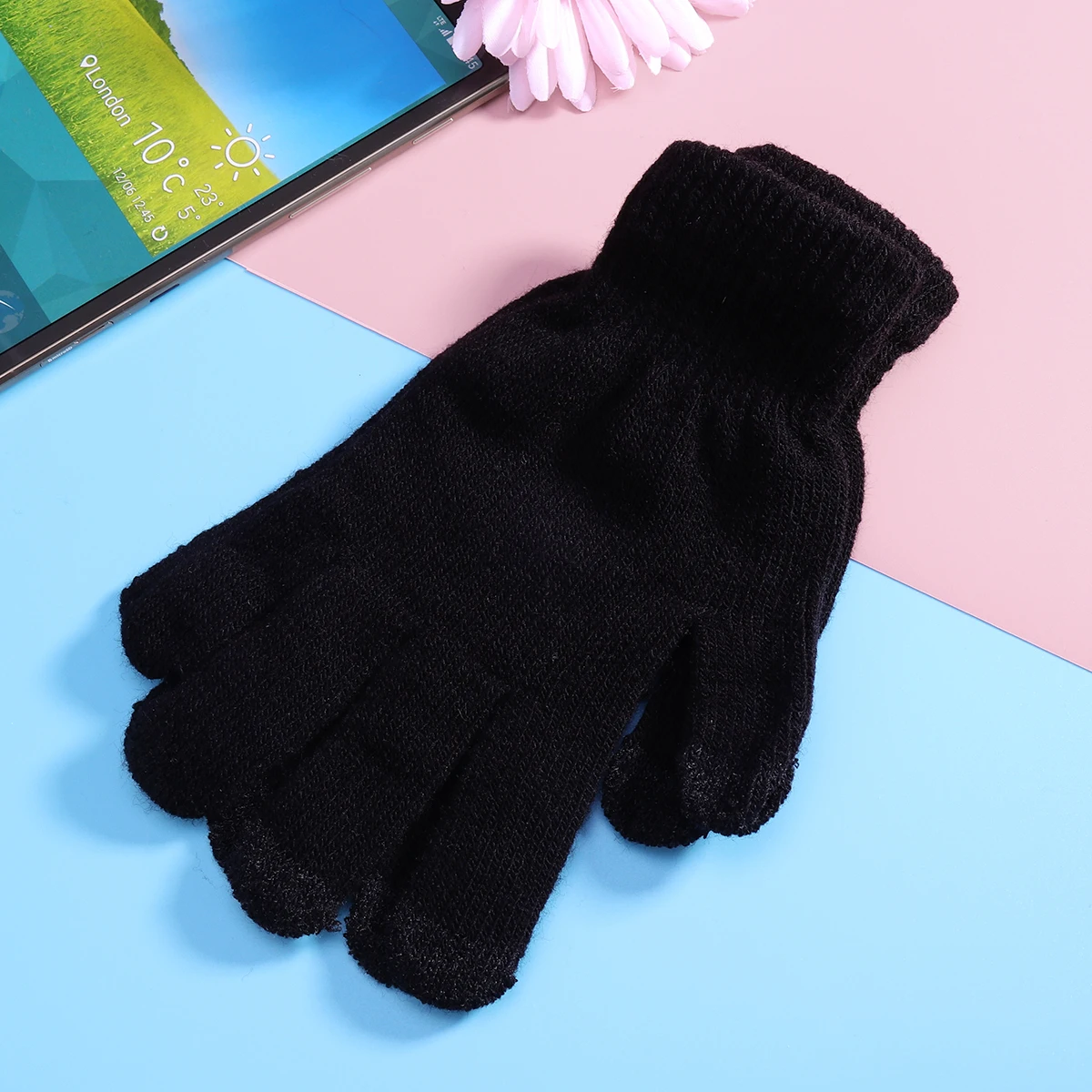 قفازات شاشة اللمس للرجال والنساء شتاء دافئ محبوك الاكريليك الهاتف الذكي متوافق في الهواء الطلق المشي لمسافات طويلة الرسائل النصية قفازات القيادة