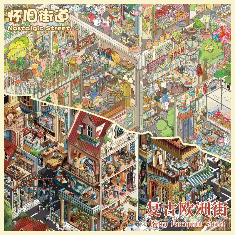 jiamei-adesivos-de-cena-em-miniatura-3d-retro-europeia-kawaii-de-tamanho-plus-diy-feitos-a-mao-empilhaveis-divertidos-e-antiestresse