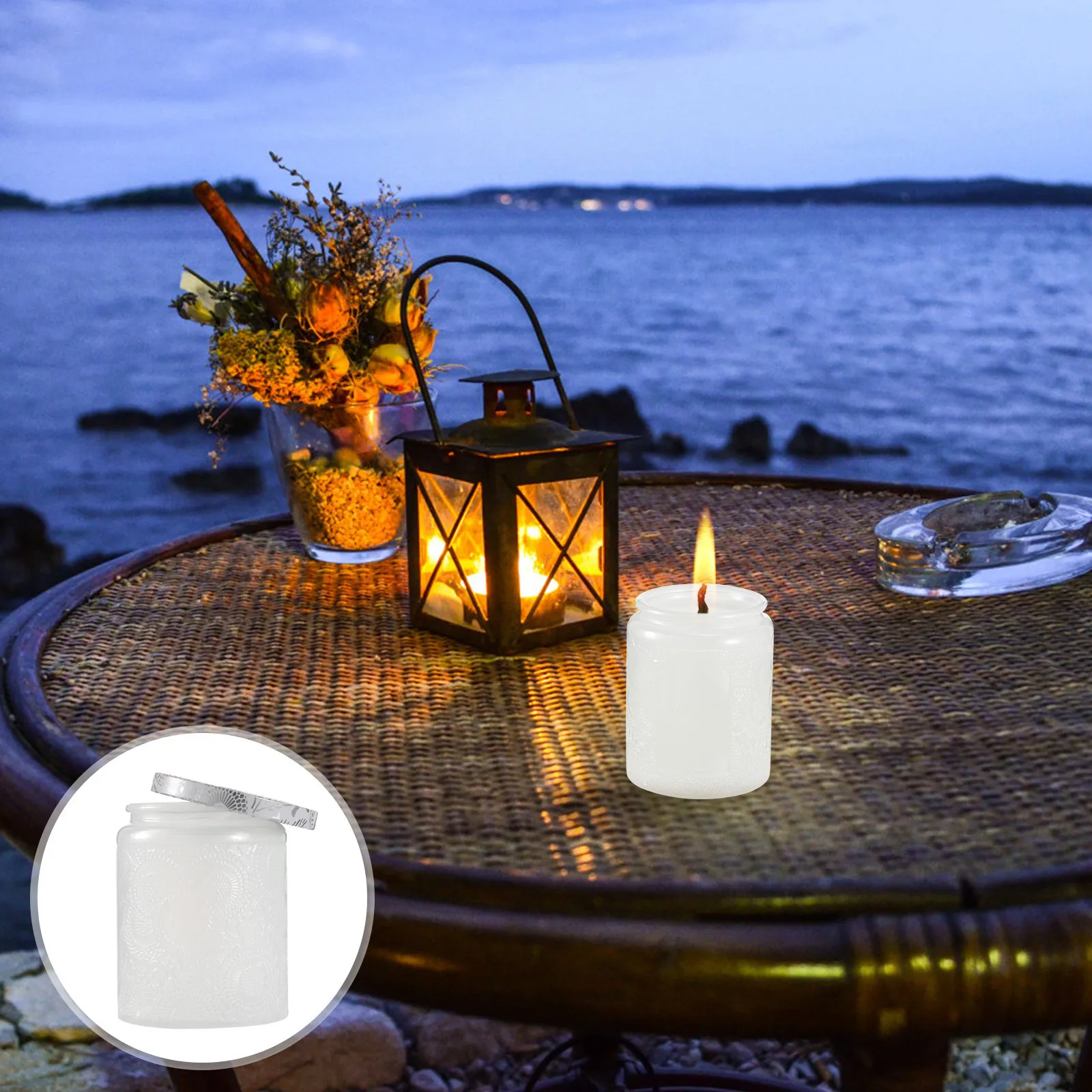 

6Pcs Premium Glass Cups Thickened Material Safe for Health DIY Projects Gift Set Jar Storage Can