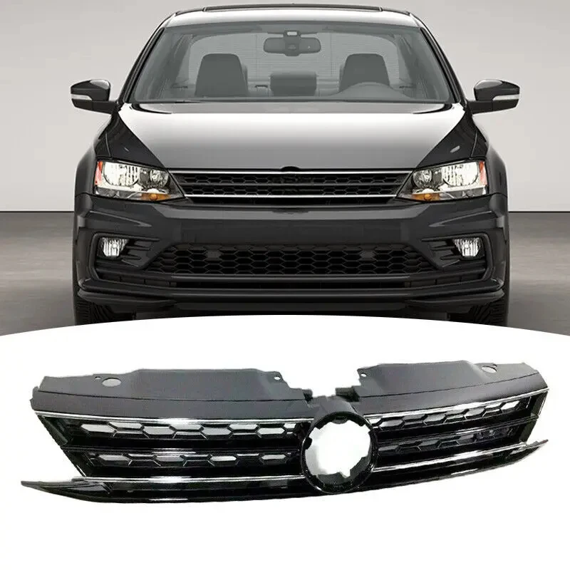 Front Bumper Grill Grille Fits 2015 2016 2017 2018  Jetta Racing Style Grille Auto External Upgrade Kit