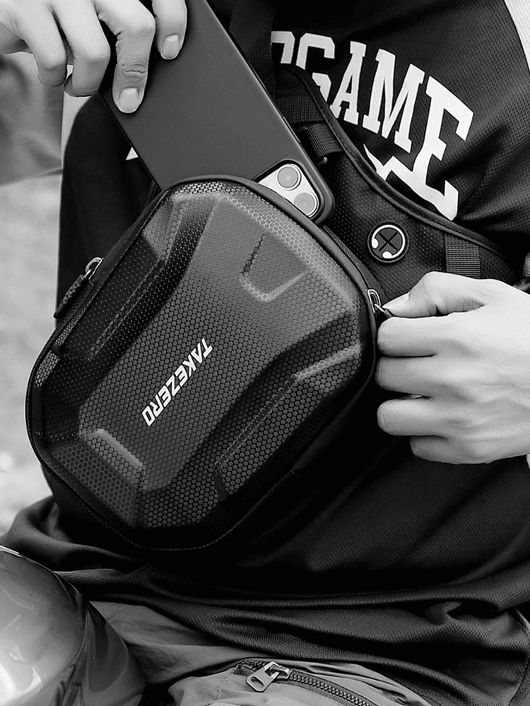 

Мотоциклетная сумка на бедро, регулируемая поясная сумка для мотоцикла, вместительная велосипедная сумка через плечо для активного отдыха и поездок