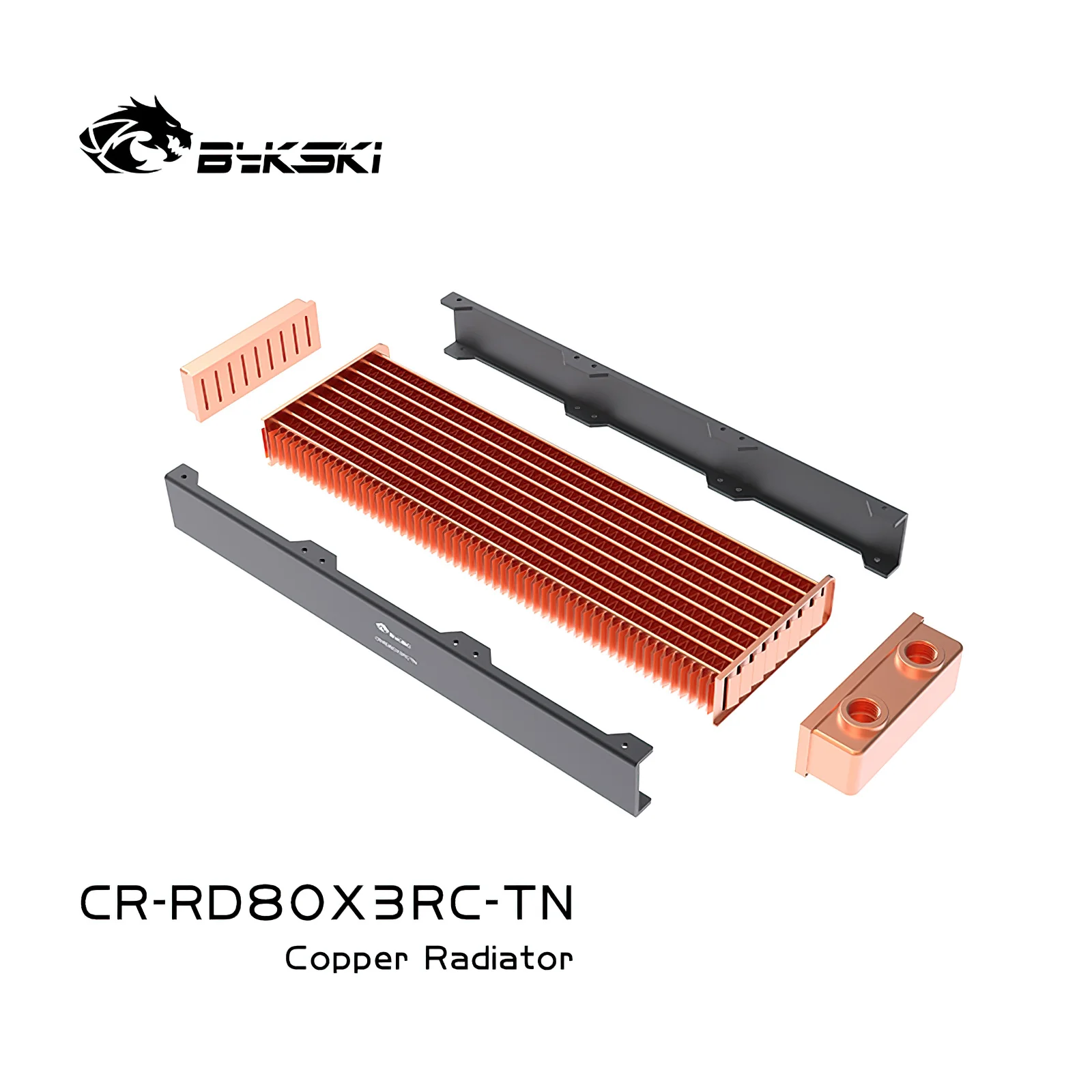 Bykski 24cm 80mm x 3 Copper Radiator Liquid Water Cooling Cooler Heat Exchanger CR-RD80X3RC-TN