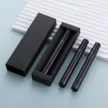 50Pcs 10ml Black Matte Perfume Bottle with Packaging Portable Perfume Atomizer Sample Clear Glass Vials Print LOGO Pay Extra