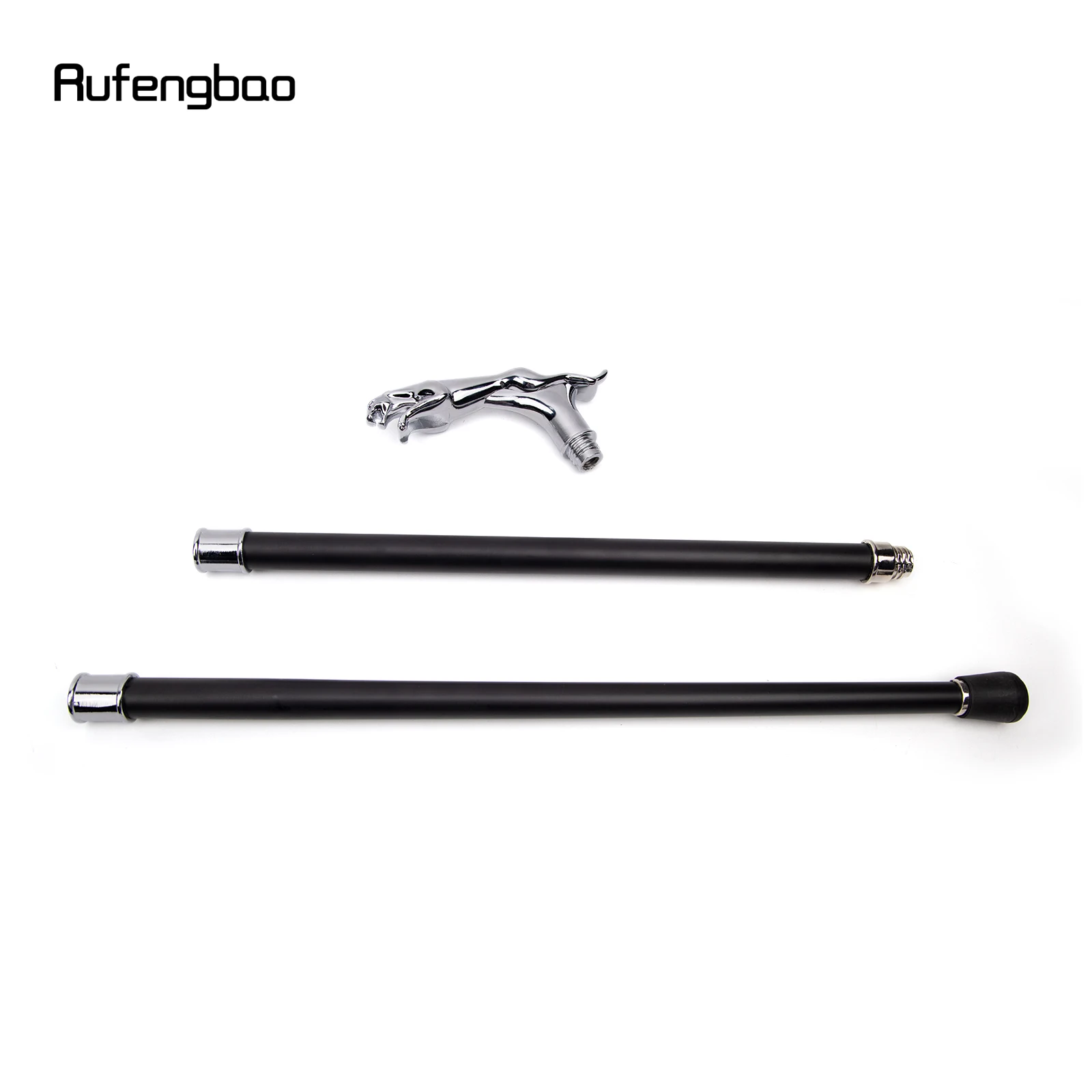Silver Luxury Leopard with Tail Fashion Walking Stick for Party Decorative Walking Cane Elegant Crosier Knob Walking Stick 93cm