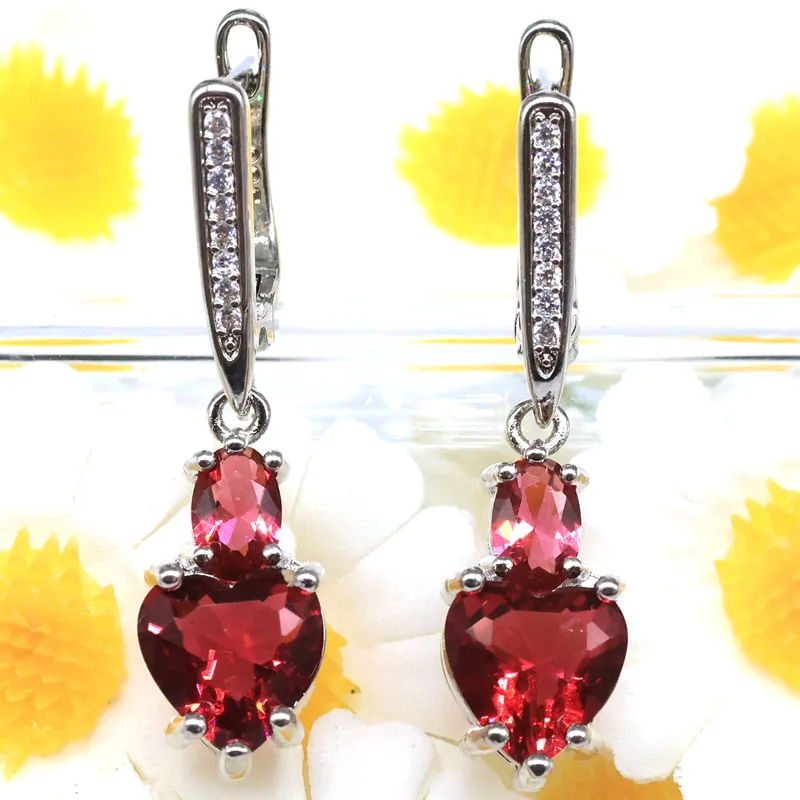 

Buy 5 Get 1 Free 34x8mm Created Blue Aquamarine Rhodolite Garnet Ruby Tanzanite CZ Women Present Silver Plated Dangle Earrings