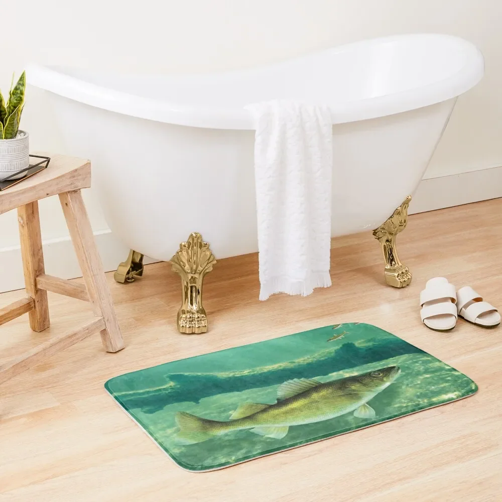 

Deep Water Walleye Bath Mat Sleeping Room Rugs Carpet Living Room External Entrance Doormat Front Door Mat