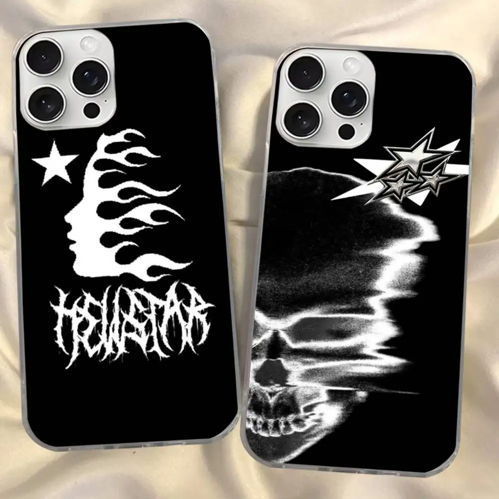 H-HellstarS Fashion Logo Phone Case For IPhone 17 Pro Max 16 15 14 13 12 11 Water Ripple Silver Protective Cover view 2