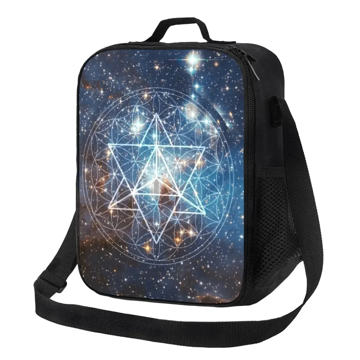 

Flower Of Life Thermal Insulated Lunch Bags Women Mandala Portable Lunch Container for School Multifunction Bento Food Box