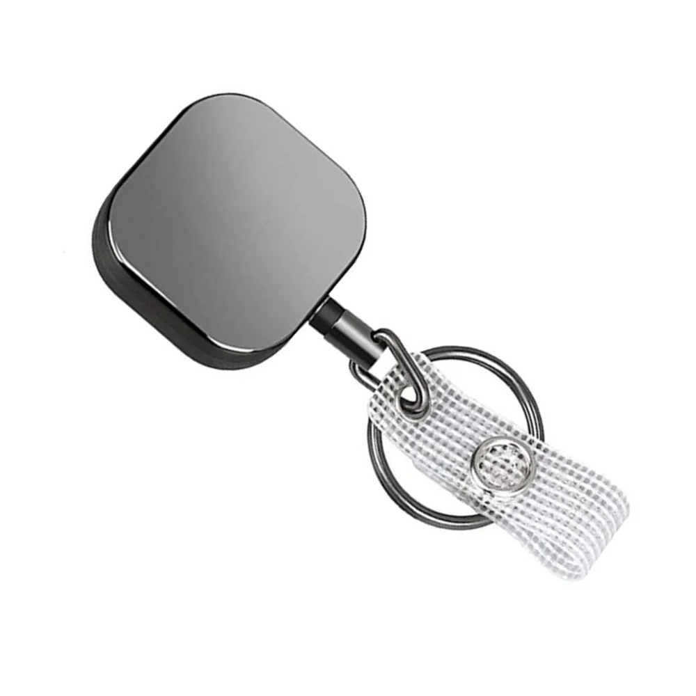 Office Lanyard Clip Keychain Name Tag Holder Keyring Id Card Key Ring Cord Reel Retract Pull Key Recoil Badge