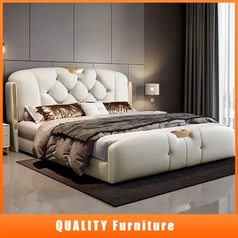 

Luxury Queen Kids Double Bed Nordic High End King Size Frame Double Bed Modern Sleeping Cama Matrimonio Bedroom Furniture