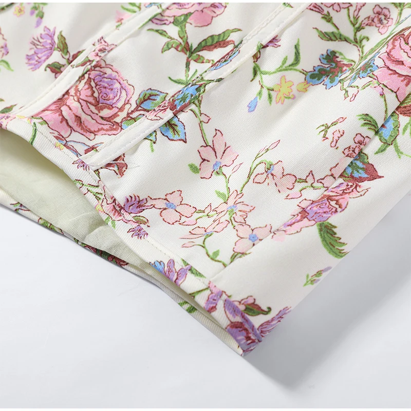 Elegantes Damen-Korsettkleid mit Blumenmuster, kurzen Ärmeln, rückenfrei, schmal geschnitten, Bandage-Stil, Party- und Abendkleid, Sommer 2026, neue Damenkleider – Detail 5