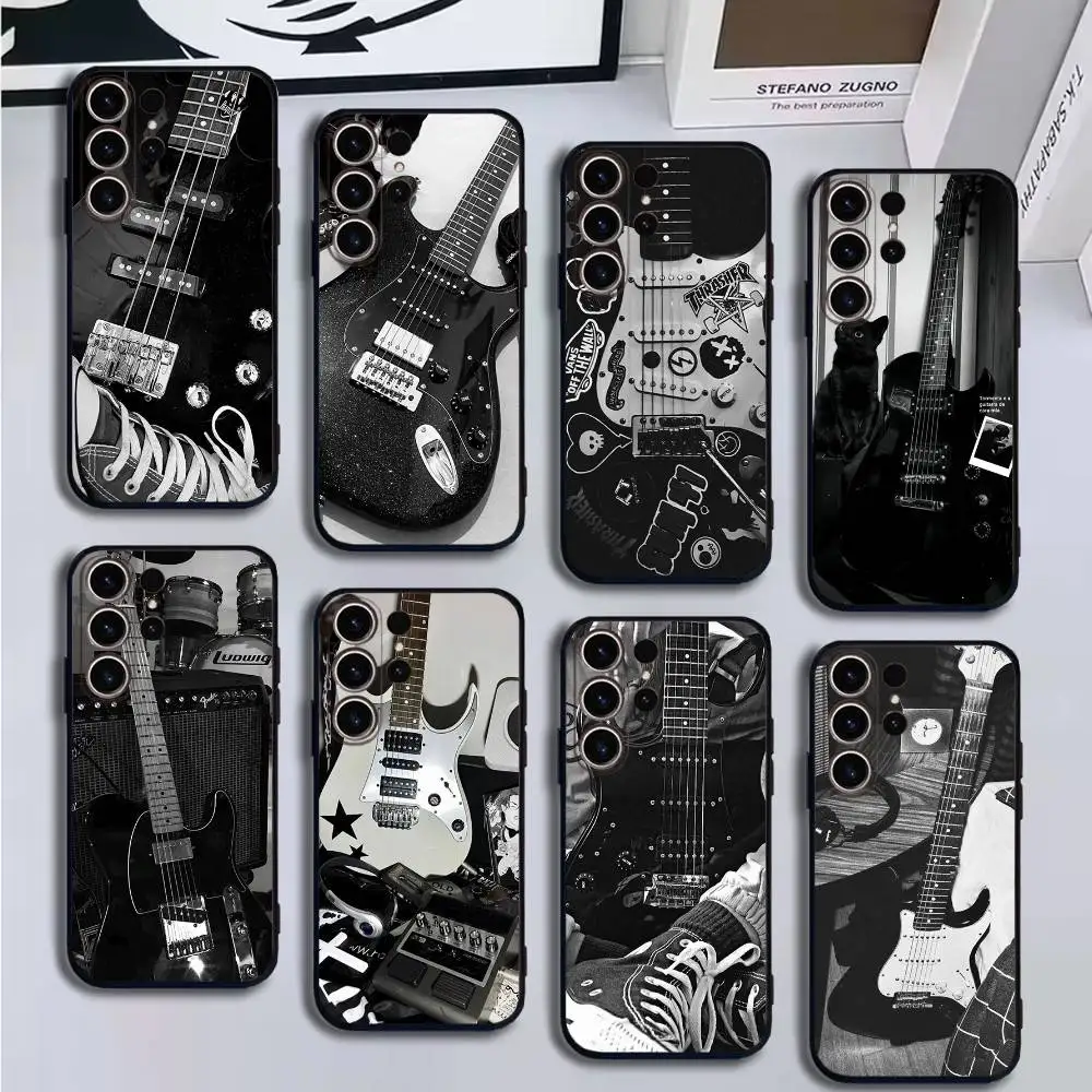 

Electric guitar Phone Case For SamsungS25,24,21,22,23,30,Ultra,20,Plus,Fe,Lite,Note,10,9,5G Black Cover