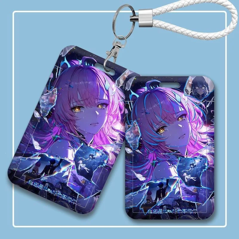 Hot Game Wuthering Waves Cartoon Character Amis Acrylic Keychain Pendant Door Holder Lanyards Work Credential Case Gift