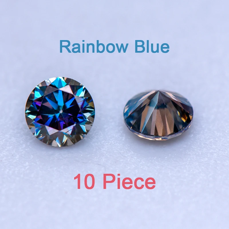 Moissanite ronde de petite taille, 8 cœurs et 8 flèches coupantes, perles colorées pour bijoux, pendentif, matiques, exécutif