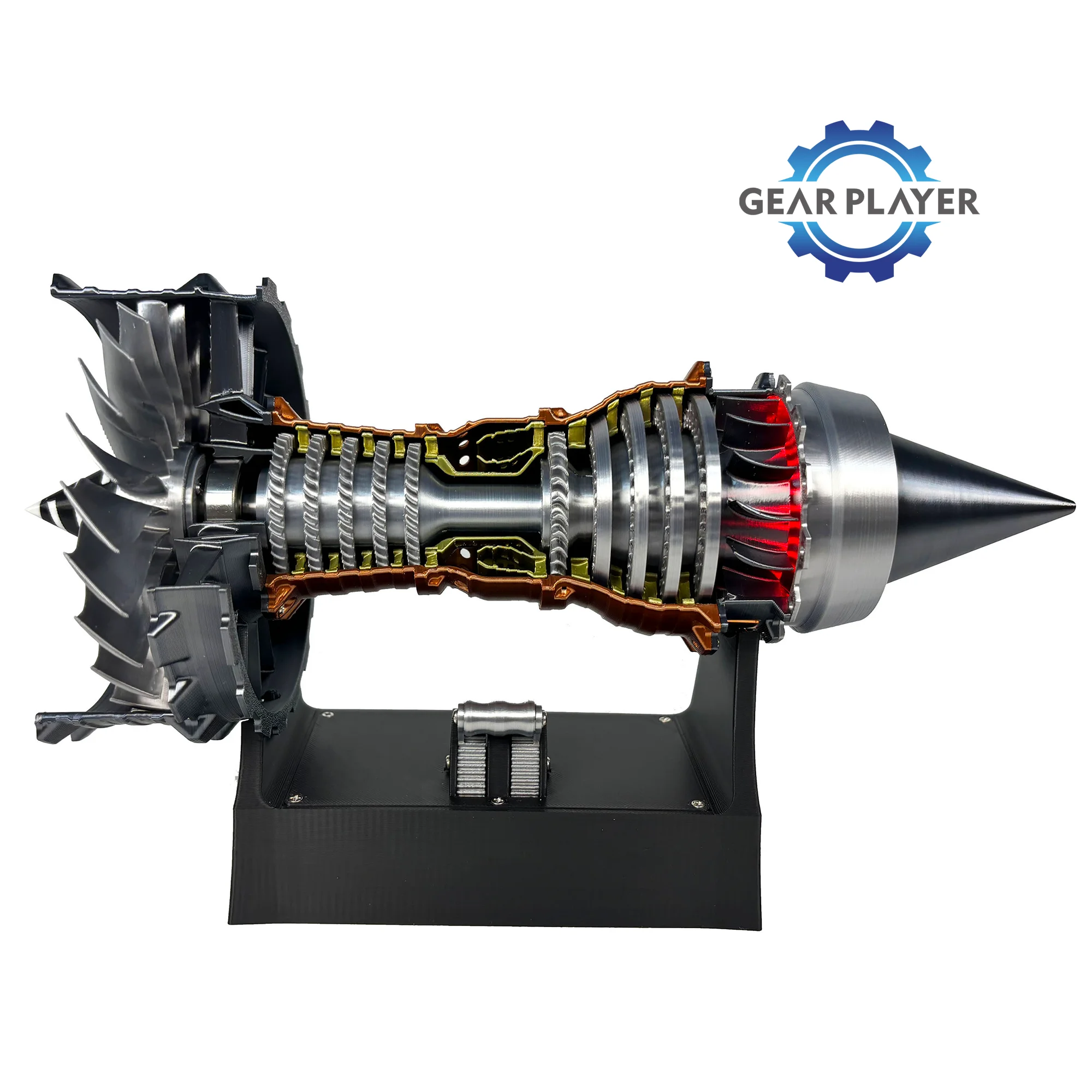 GearPlayer Super Turbofan Engine Model Brushless Motor Function Fan Electric High Performance Power Turbine Cool Boutique Toy Gi