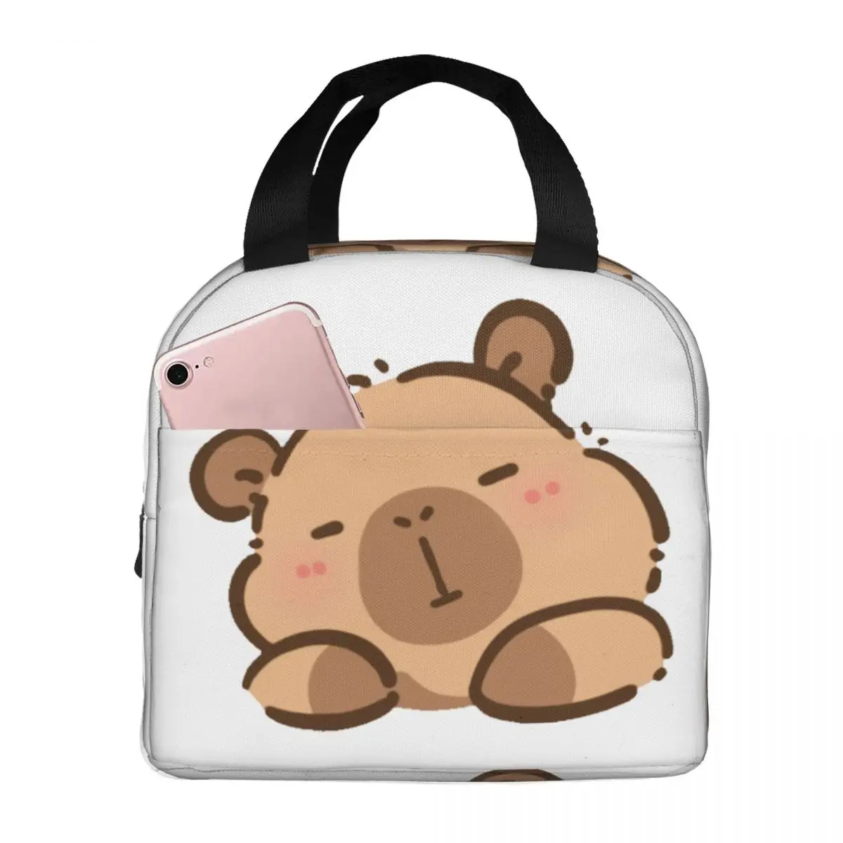 Capybara Insulated Lunch Bag for Women Portable Thermal Cooler Lunch Tote Office Picnic Travel