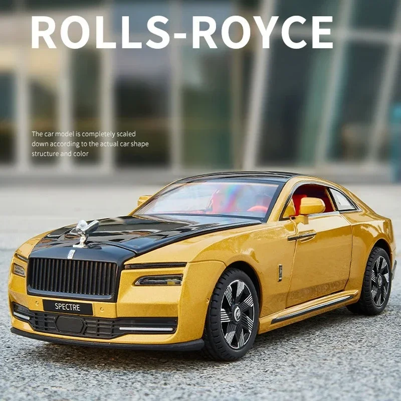 Simulation Alloy 1:24 Scale Rolls Royce Spectre Sport Car Model Sound Light Pullback Children\'s Boys Car Gift Collective Voiture