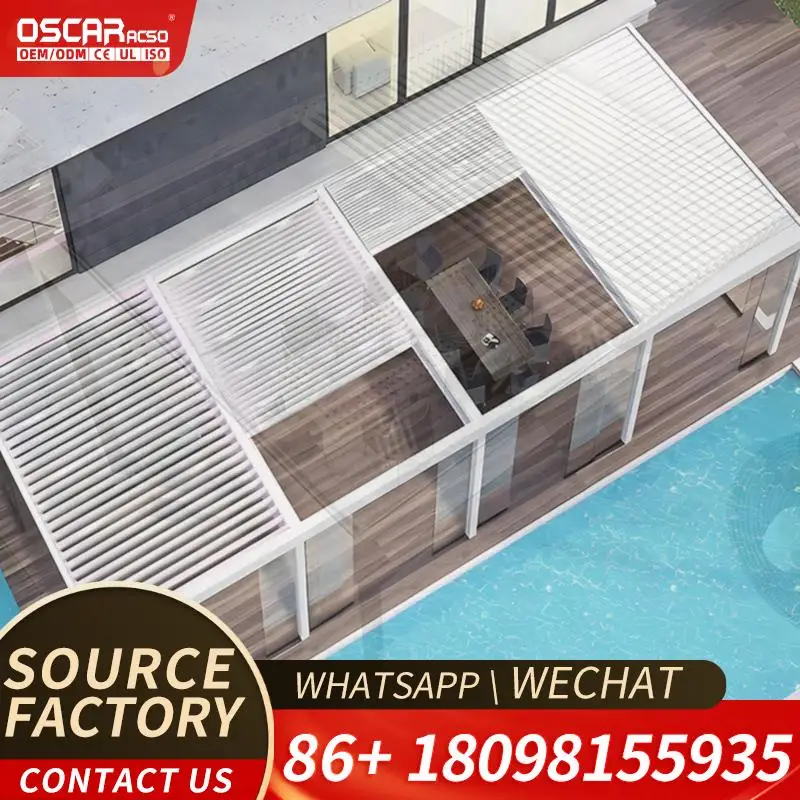 6m X 4m Outdoor Aluminum Manual Louvre DIY Pergola System for Garden Patio Backyard pergola