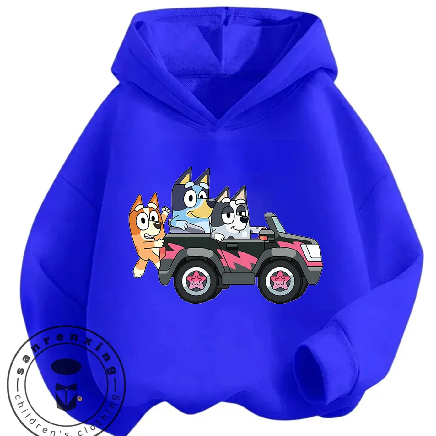 Children Trendy Hooded Sweatshirt Bluey Casual Style For Bo…