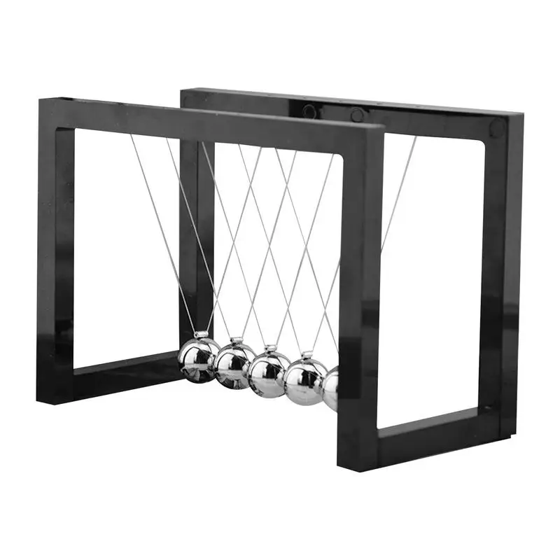 Classic Newton Swing Ball Stainless Steel Balls with 5 Balls Scientific Smooth Acrylic Desktop Toys for Offices Classroom