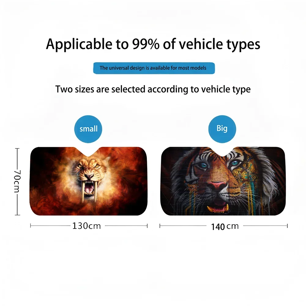 

Богемный тибетский тигр, лобовое стекло, солнцезащитный козырек, автомобильный солнечный отражатель, защита, оконный козырек, крышка экрана, лобовое стекло автомобиля