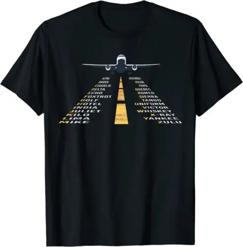 NEW LIMITED Phonetic Alphabet T-Shirt - Pilot Cadet Airplane Tee Shirt S-3XL