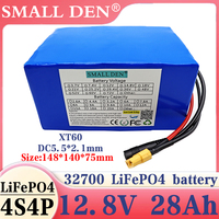 12.8V 28Ah 32700 Lifepo4 Battery Pack 4S4P With 4S 40A Maximum 100A Balanced BMS 14.6V Electric Boats Scooter 12V UPS Toys car