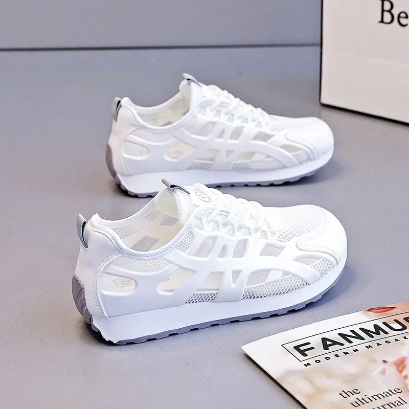 

Повседневные кроссовки BEAUTODAY для женщин, из синтетической кожи, с сетчатыми вставками, на шнуровке, с круглым носком, женская спортивная обувь ручной работы