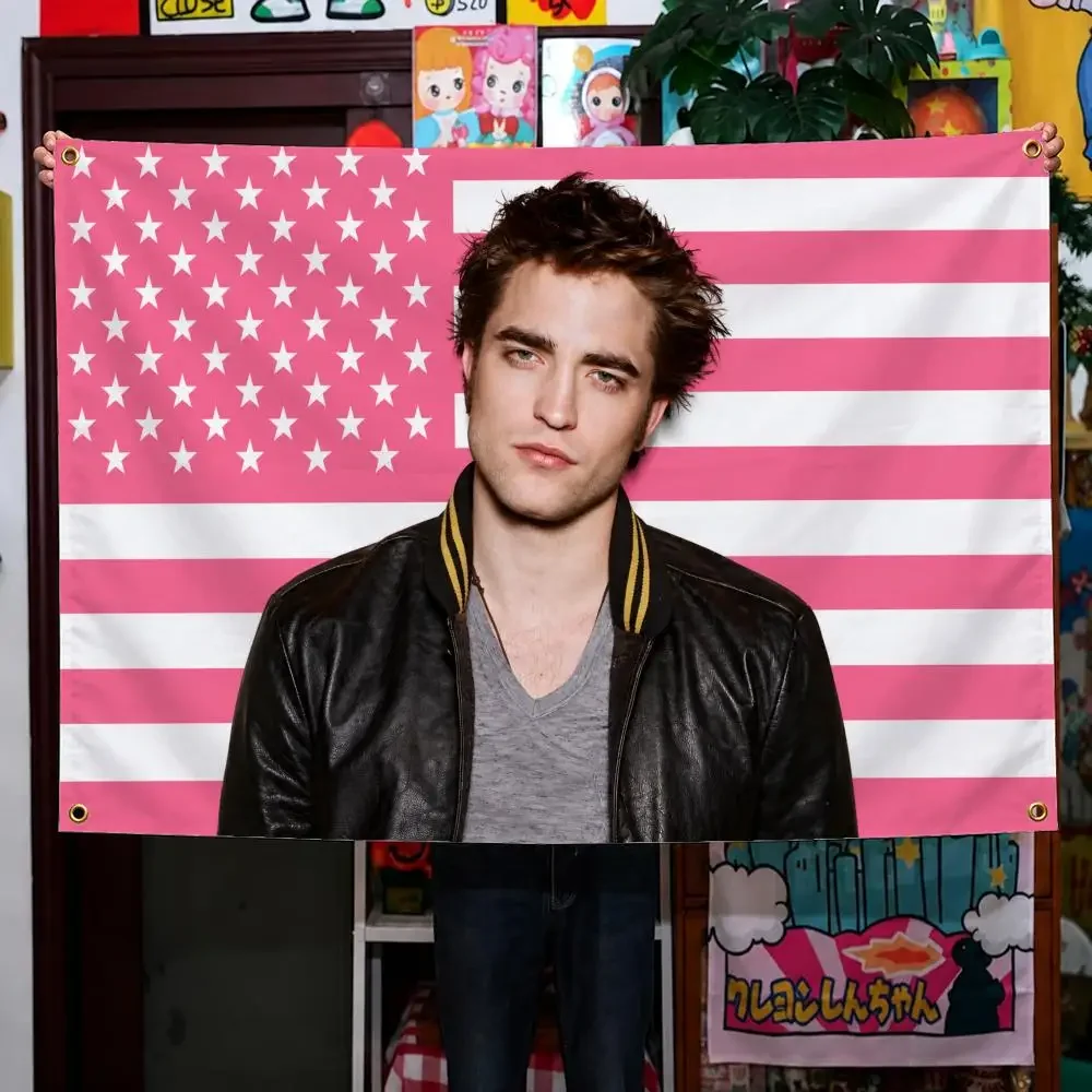 Celebrity Robert Pattinson RPatz Edward Flags Wall Hanging Background Flag Wall Decor Banners for Outdoor Bedroom Dorm Room