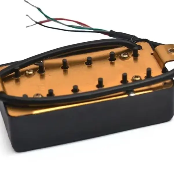 Two Line 3+3 Brass Cover Humbucker Guitar Pickup 4 Coil Cable 7.5k/15k Coil Splitting Pickup for LP Guitar