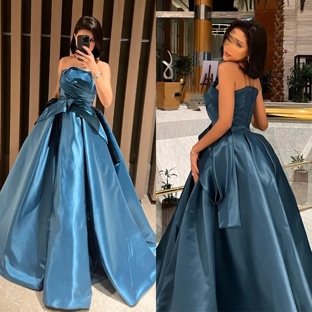 

Chinese Style Matching Satin Pleat Ruched Draped A-line Strapless Long Dresses Quinceanera Dresses Fashion Formal Classic