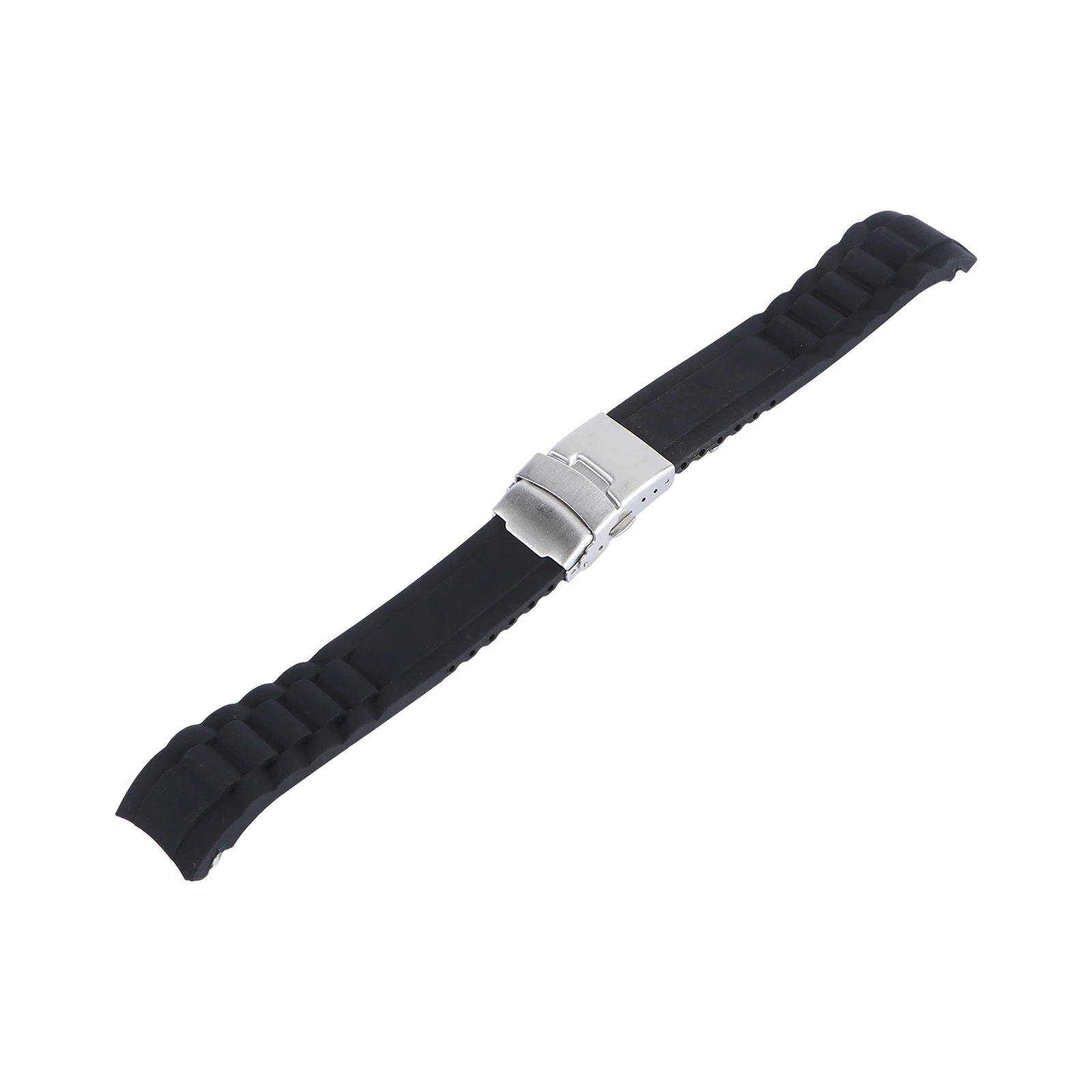 

Silicone Watch Strap 20Mm Deployment Buckle Folding Clasp Watchb for Men Elegant Eco Friendly Lightweight Smooth Edges Nice