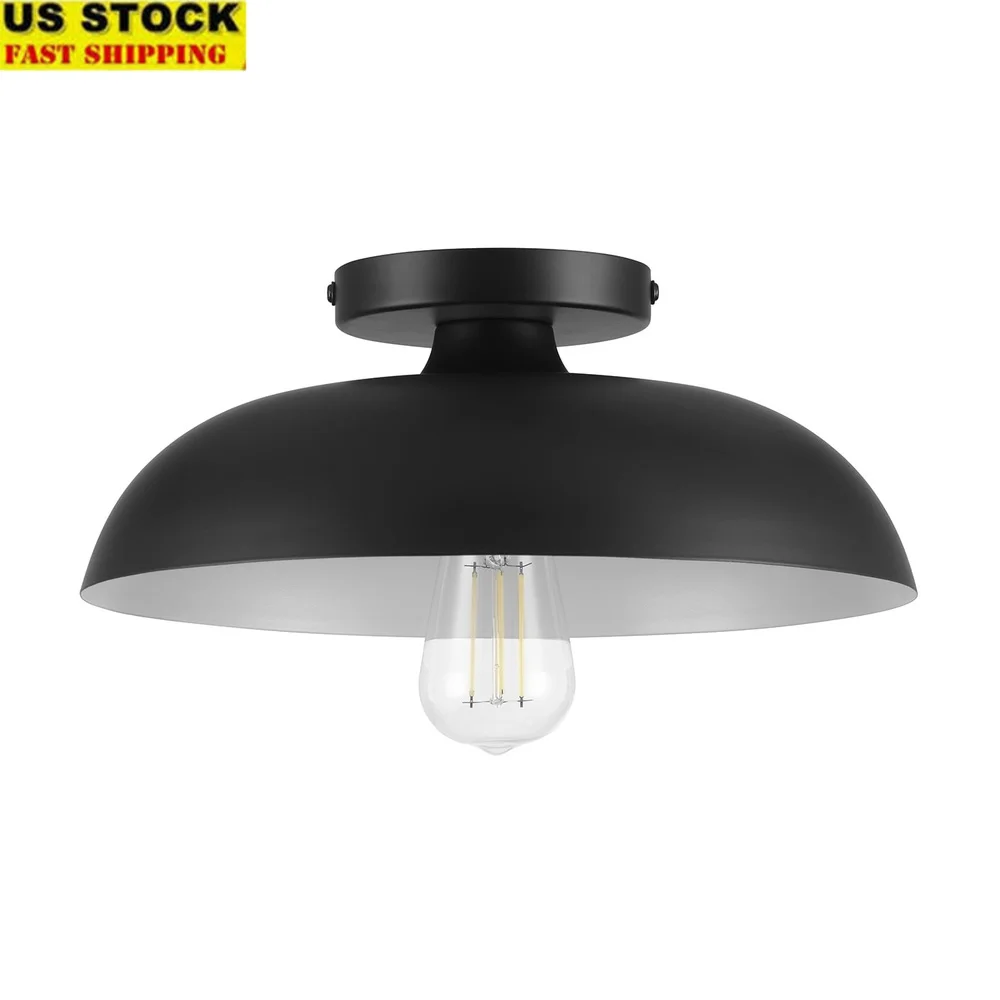 

Contemporary Indoor Flush Mount Light Dimmable Minimalist Design White Shade Smart Compatible Easy Install Kitchen Living Room