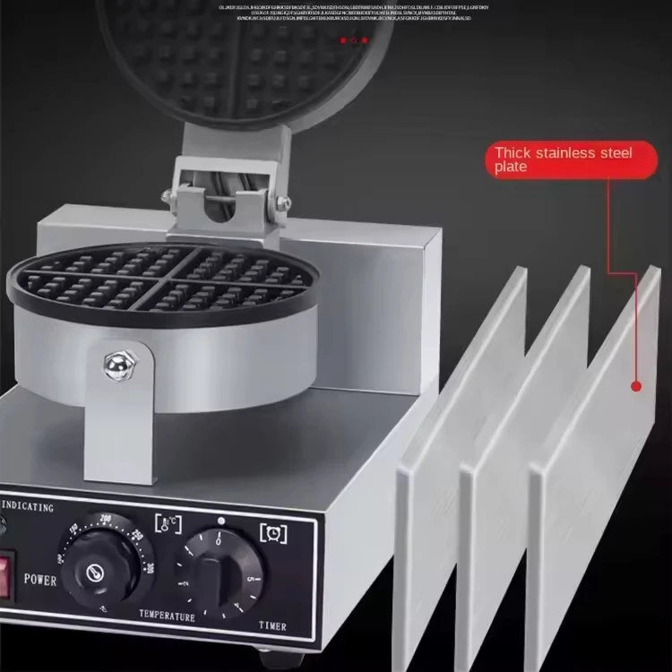 상업용 스테인리스 스틸 4구 와플 메이커 회전식 및 효율적인 단열 균일 가열 와플 기계