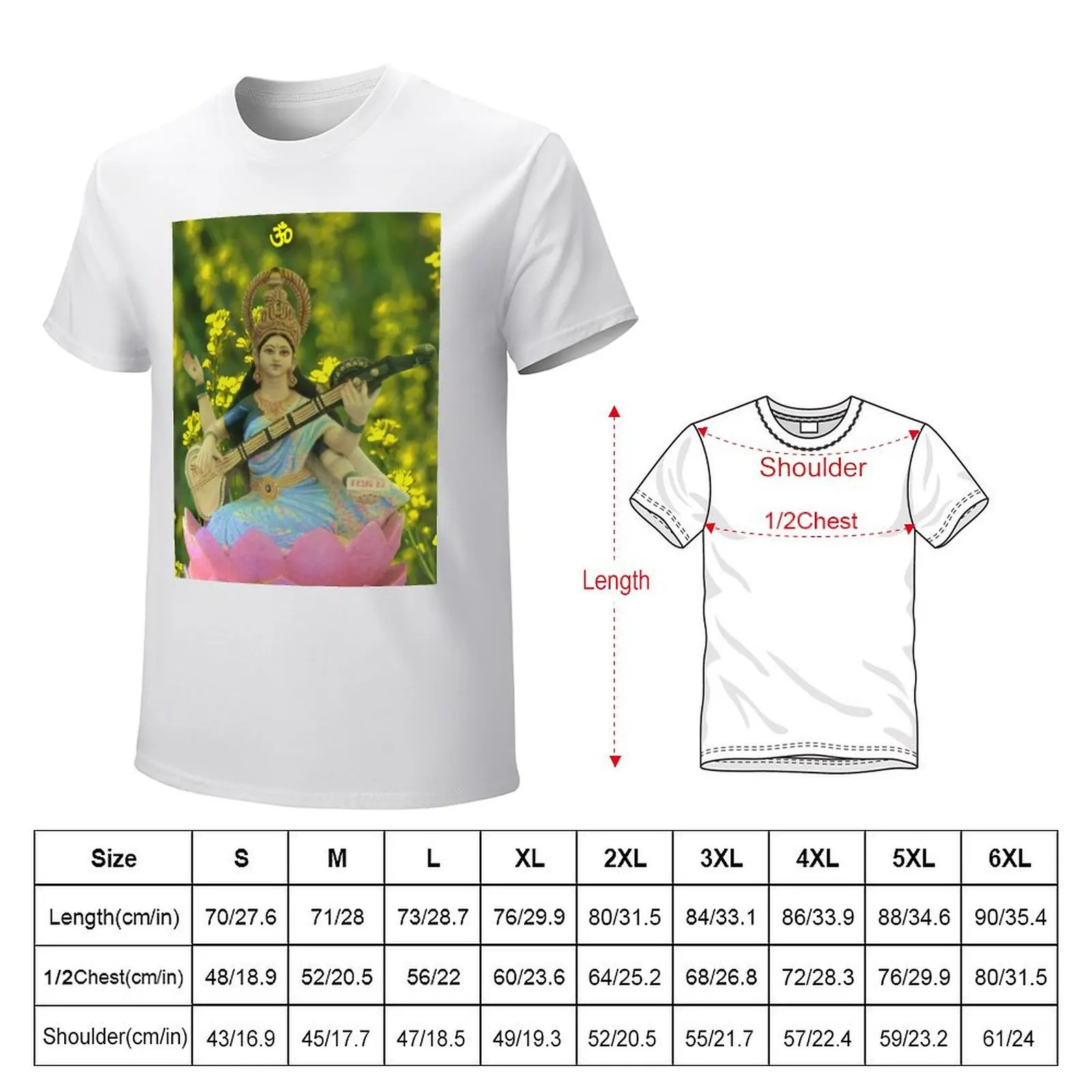 Vasant panchami/Goddess Saraswati/Spring festival T-Shirt oversizeds sublime Blouse anime clothes mens t shirt